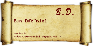Bun Dániel névjegykártya
